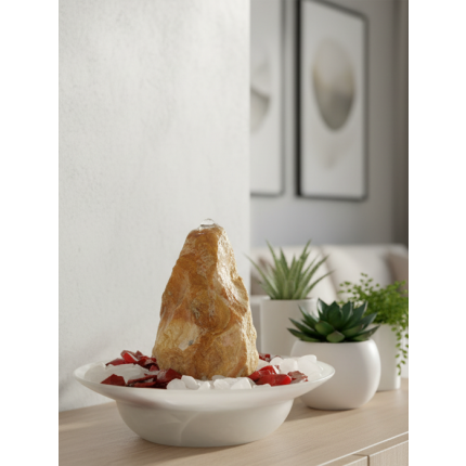 Natursteinbrunnen Rose Sandstein