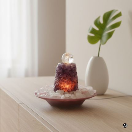 Edelstein Kugelbrunnen Gaia Amethyst