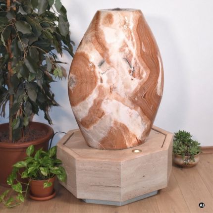 Onyx Marmor Skulpturbrunnen Nuvo 2